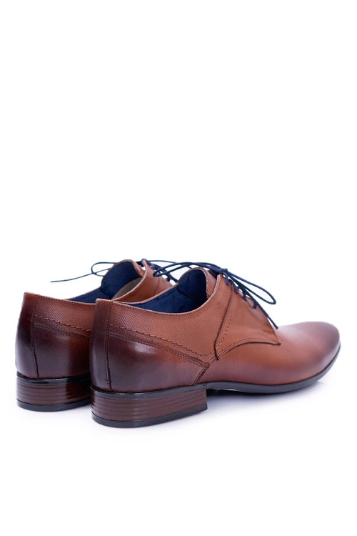 Nikopol 1622 Męskie Brązowe Skórzane Wizytowe Półbuty