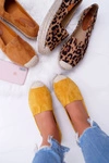 Żółte Wsuwane Zamszowe Espadryle Mariako