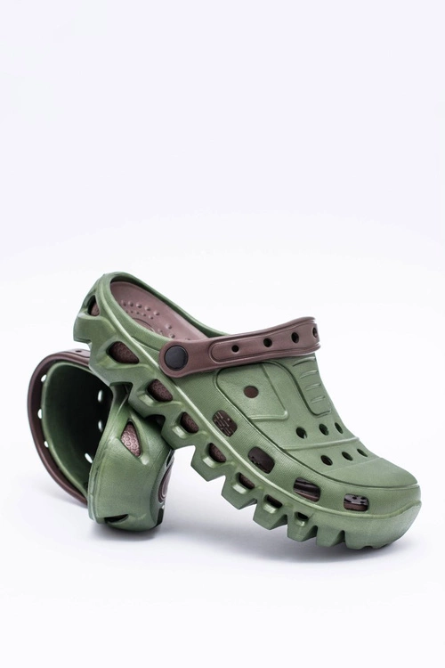 Zielone Męskie Ogrodowe Lekkie Klapki Kroksy Eva