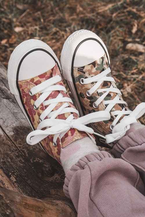 Dziecięce Wysokie Trampki Na Suwak Różowo-Żółte Filemon