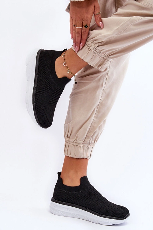 Damskie Wsuwane Buty Sportowe Czarne Ferive