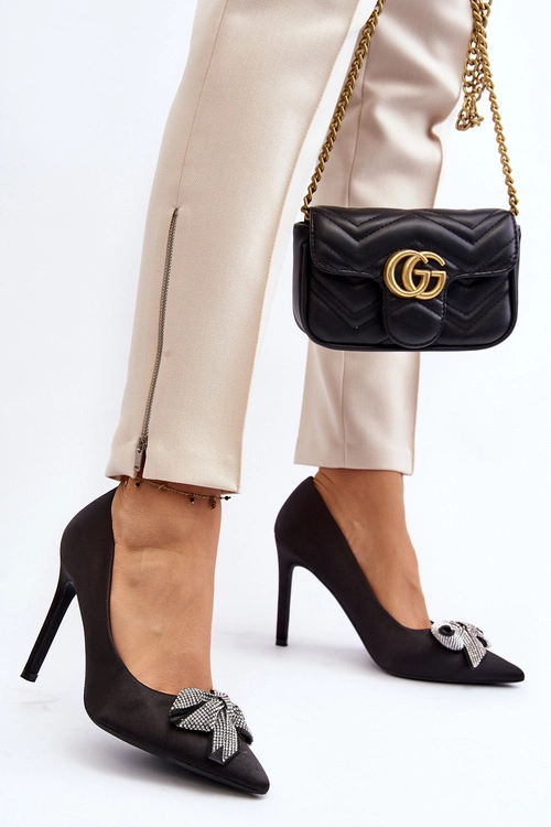 Szpilki Z Kokardą Czarne Fairine