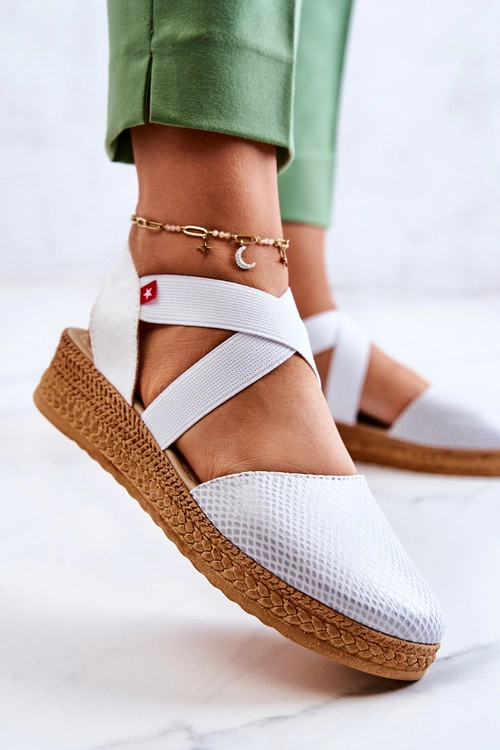 Damskie Modne Espadryle Big Star JJ276036 Białe