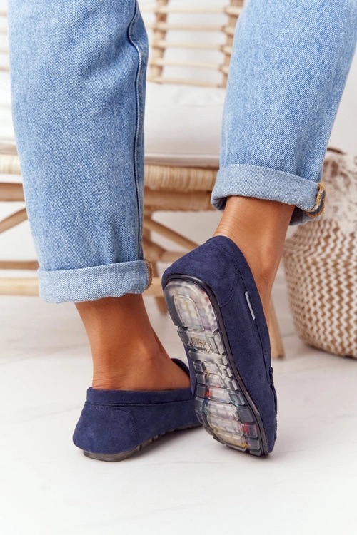 Damskie Zamszowe Mokasyny Granatowe San Marino