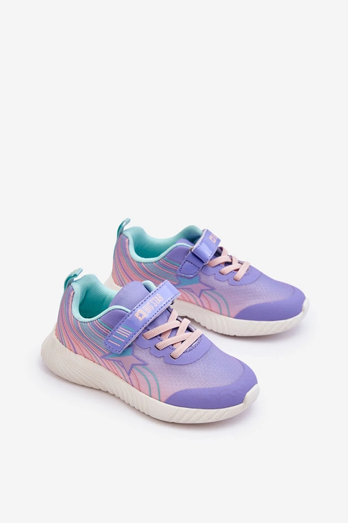 Lekkie Dziecięce Buty Sportowe Memory Foam System Big Star LL374151 Fioletowe