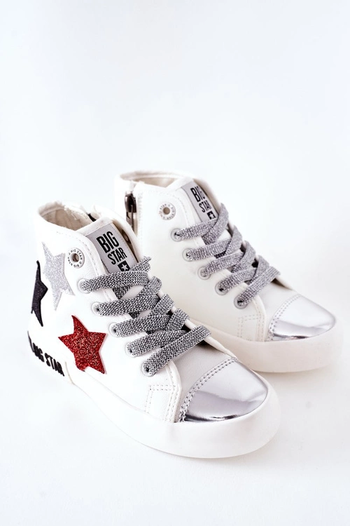 Dziecięce Wysokie Trampki Z Suwakiem BIG STAR II374029 Białe