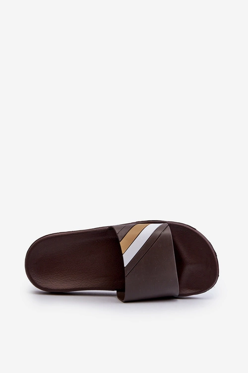 Klasyczne Lekkie Klapki Męskie Brązowe Bemostom