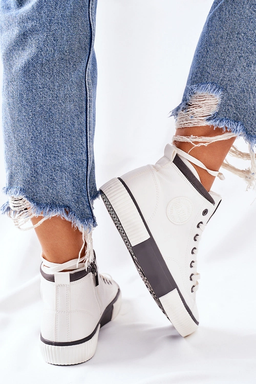 Wysokie Ocieplane Trampki Big Star II274158 Białe