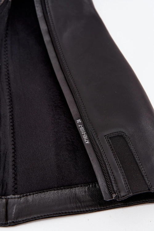 Skórzane Ocieplane Kozaki Damskie Na Obcasie Maciejka A7165-01 Czarne