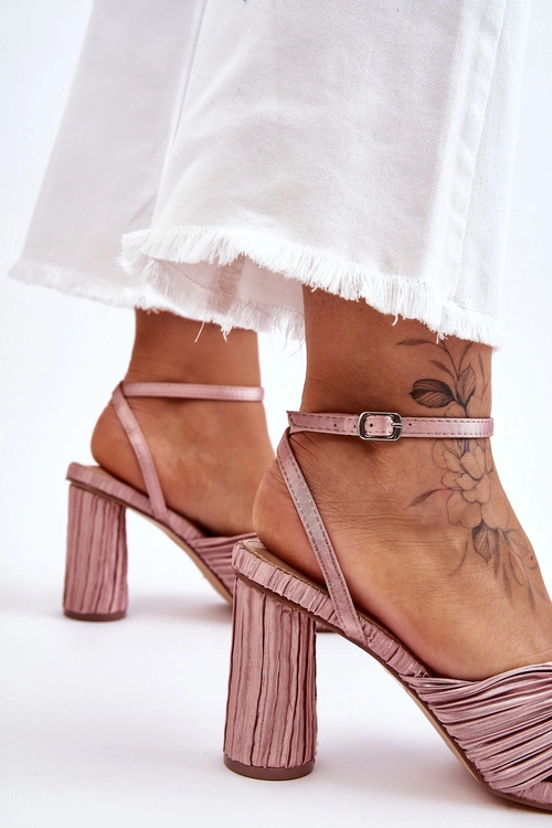 Modne Sandały Z Kokardą Na Obcasie Beżowe Callum