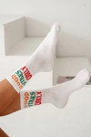 Skarpetki Damskie Z Napisem Good Vibes Only Białe