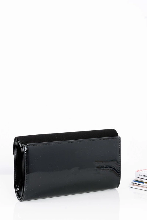 Damska Czarna Zamszowa Kopertówka Łańcuszek