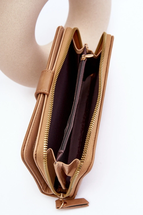 Duży Portfel Damski Beżowy Sopheia