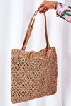 Pleciona Torebka Shopper BRUNO ROSSI Camel
