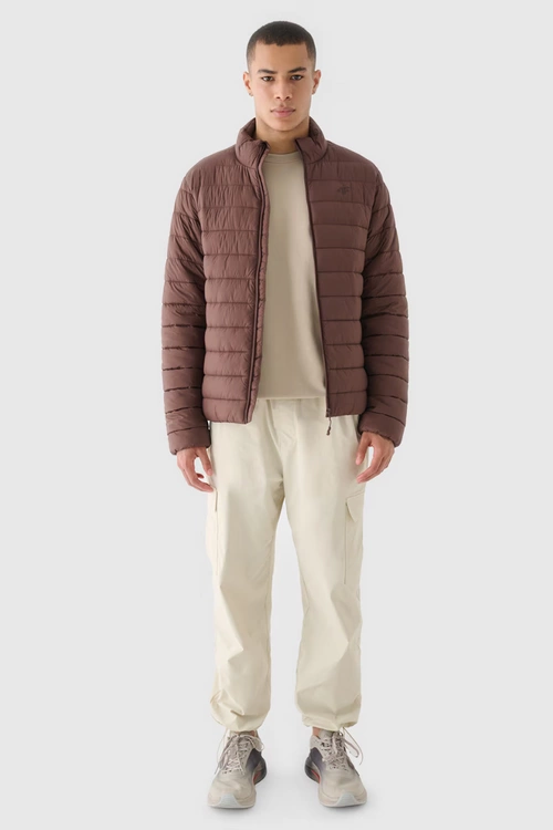 Kurtka Puchowa Męska Z Syntetycznym Wypełnieniem 4F 4FWAW24TDJAM483-80S Brązowa