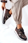 Logowane Sportowe Buty Sneakersy Czarno-Brązowe Always