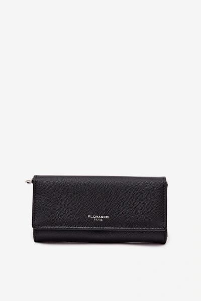 Flora&Co Portfel Torebka 2w1 Z Paskiem Czarny Suzette