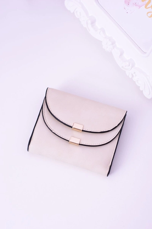 Mały Damski Beżowy Portfel Portmonetka