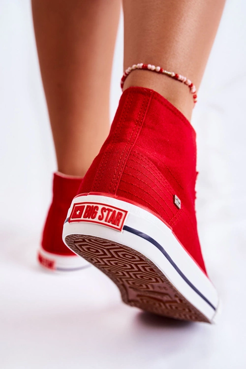 Damskie Wysokie Trampki Big Star DD274334 Czerwone
