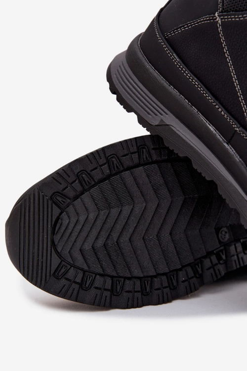 Buty Trekkingowe Trapery Męskie Ocieplane Czarne Wivelle