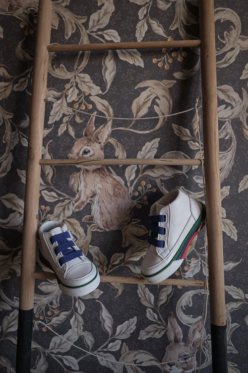 Dziecięce Wysokie Trampki Ze Ściągaczem Biało Granatowe Baxter