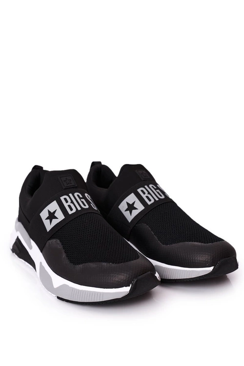 Męskie Sportowe Buty Slip-On Memory Foam Big Star HH174148 Czarne