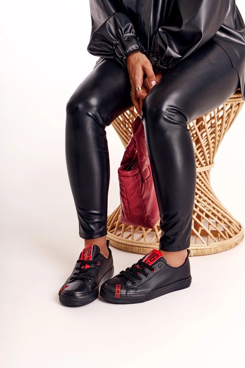 Damskie Skórzane Trampki BIG STAR EE274303 Czarne