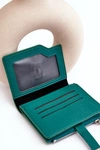Damski Portfel Portmonetka Z Ekoskóry Zielony Lazara