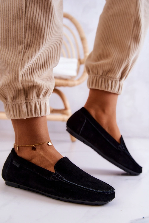 Damskie Zamszowe Mokasyny Big Star JJ274654 Czarne