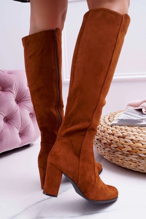 Damskie Kozaki Sergio Leone Zamszowe Camel KZ275