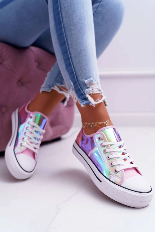 Trampki Damskie Transparentne Różowe Miltown