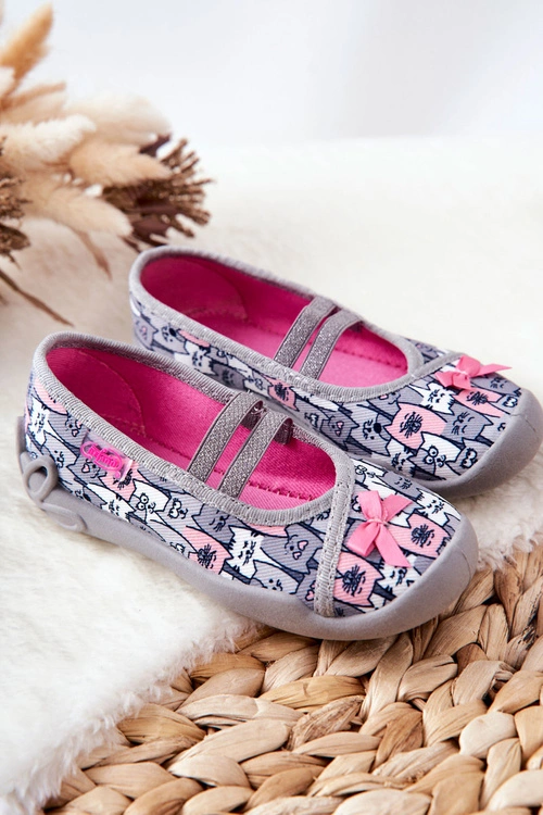 Papcie Baleriny Befado Kotki 116X297 Szare