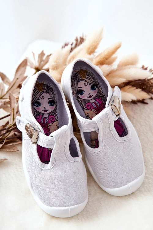 Papcie Baleriny Befado Błyszczące 115X001 Srebrne