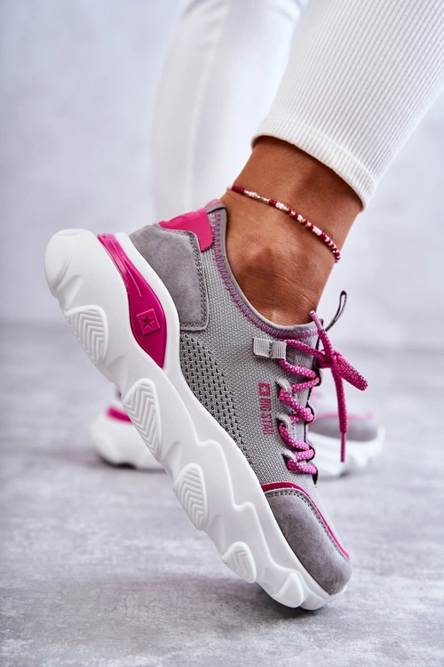 Damskie Sneakersy Memory Foam System Big Star KK274030 Szare