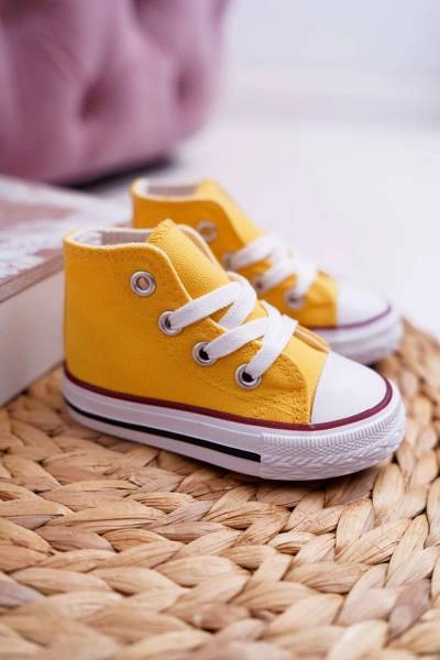 Dziecięce Wysokie Trampki Żółte Filemon