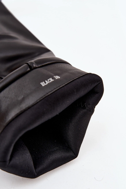 Kozaki Damskie Na Słupku Z Wywiniętą Cholewką I Klamrami Czarne