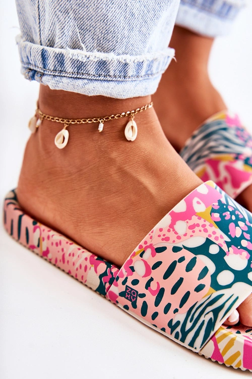 Gumowe Pachnące Klapki ZAXY JJ285097 Różowo-Zielone