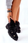 Damskie Skórzane Welurowe Botki Nicole Czarne 2680/028