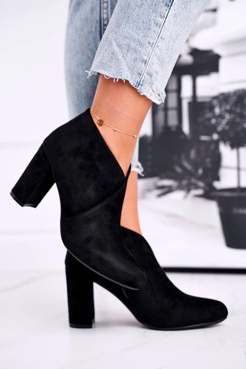 Botki Damskie Na Słupku Sergio Leone Czarne BT498