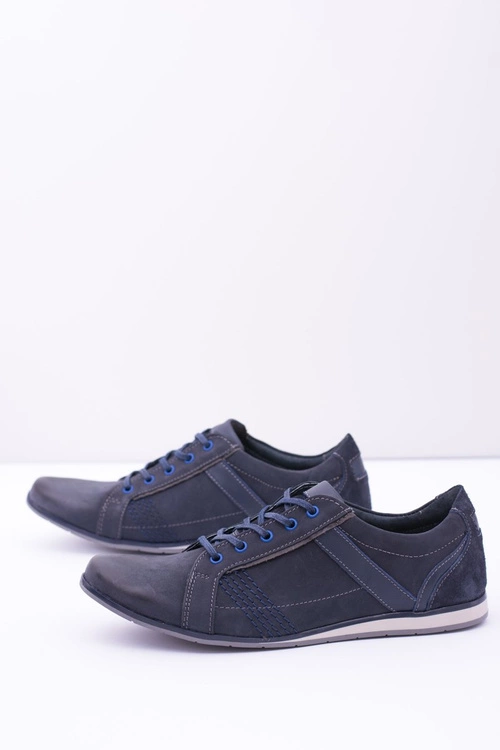 Męskie Skórzane Granatowe Półbuty Denali