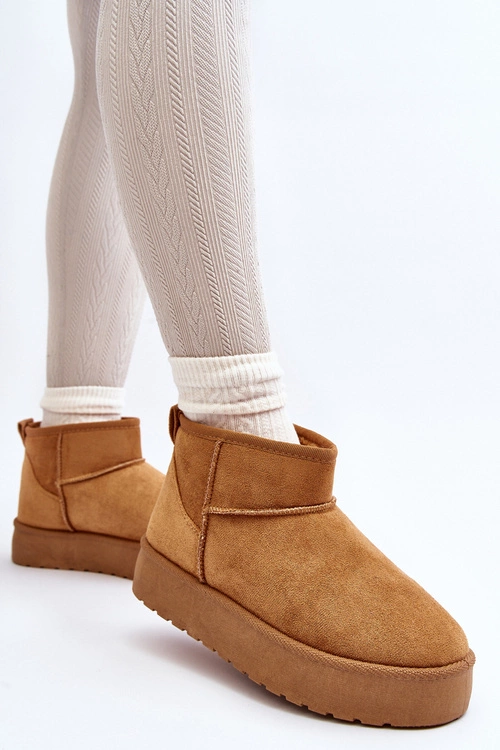 Niskie Śniegowce Damskie Na Platformie Camel Kallins