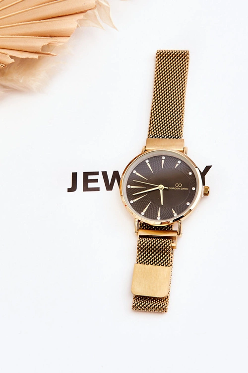 Zegarek Na Bransolecie Mesh Giorgio&Dario Złoto-Czarny