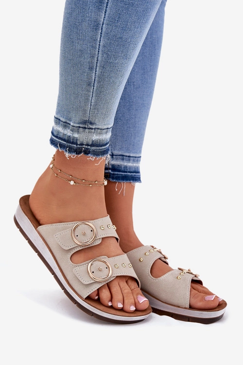 Wygodne Klapki Damskie Inblu CP000054 Beżowe