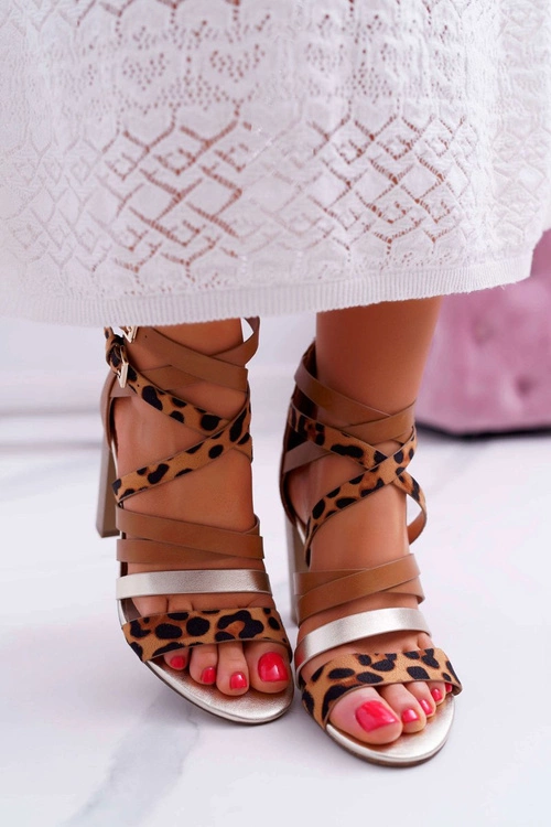 Damskie Sandały Na Słupku Eleganckie Z Paskami Villey