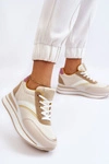 Buty Sportowe Na Koturnie Beżowe Hermain