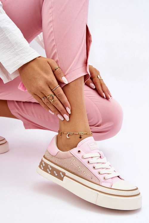 Damskie Trampki Z Dżetami GOE LL2N4057 Różowe