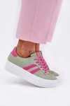 Stylowe Sneakersy Damskie Na Platformie Zielone Silavia
