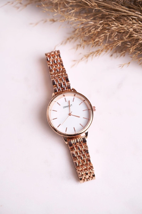 Damski Zegarek Bransoleta Ernest Różowe Złoto Classic