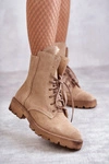 Zamszowe Botki Na Suwak Nicole 2754 Beżowe