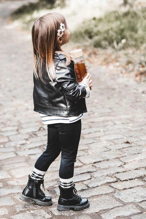 Dziecięce Botki Skórzane Z Suwakiem Czarne Omua